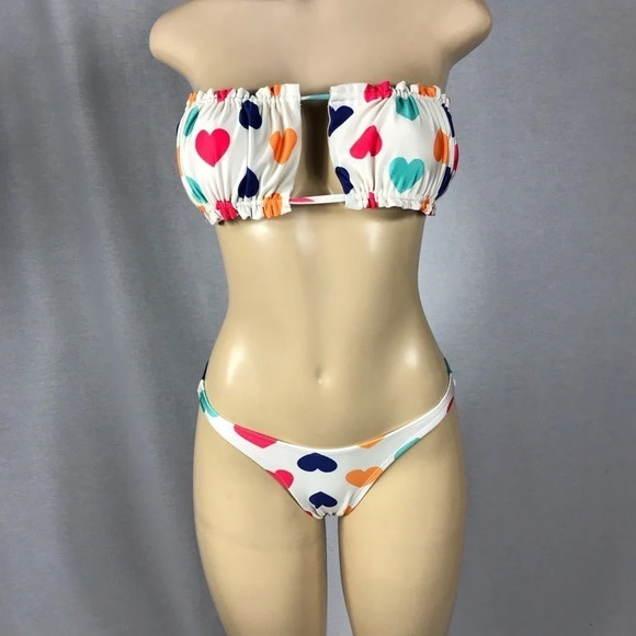 Zuliana Size Small Heart Strapless Top Bikini Set. Made in USA. New With Tags. - Picture 1 of 8